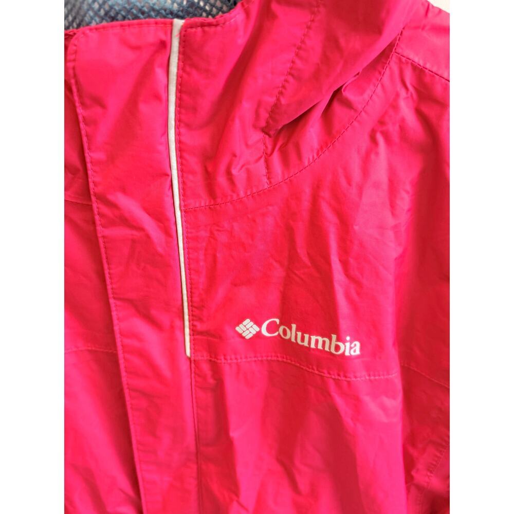 Boys Columbia Rain Jacket Red Size L 14/16 - Picture 2 of 5